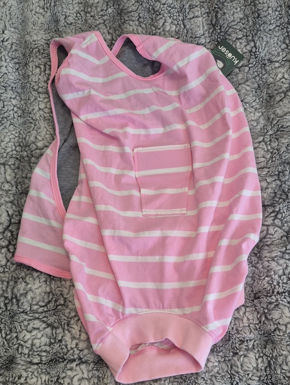 Pink Stripped Dog Recovery Vest